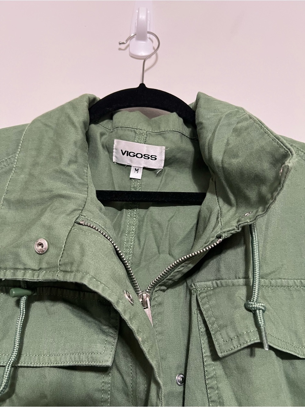Vigoss Women's Sage Green Utility Jacket with Drawcords